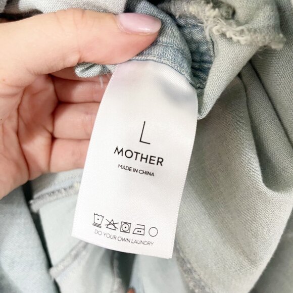 Mother The Rhapsody Dress in Party Pad Light Wash Denim Western - Size Large - Picture 6 of 9